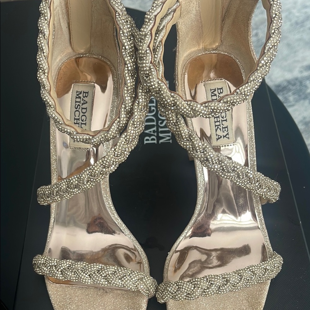 Badgley Mischka Gold Strappy Women's Shoes